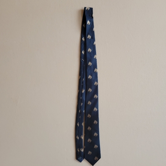 NWT Michelsons of London 100%‎ silk blue Horshead Tie - Picture 2 of 6